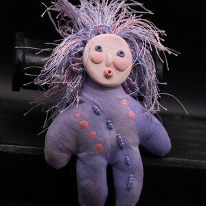 Wild Woman Purple Handmade Brooch/Pin